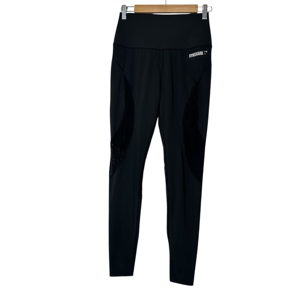 Gymshark Leggings Women's Small Black Compression Fit Workout Athleisure‎ Mesh